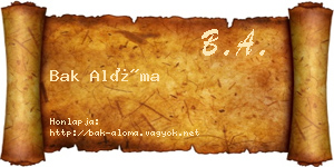 Bak Alóma névjegykártya